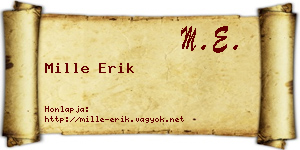 Mille Erik névjegykártya